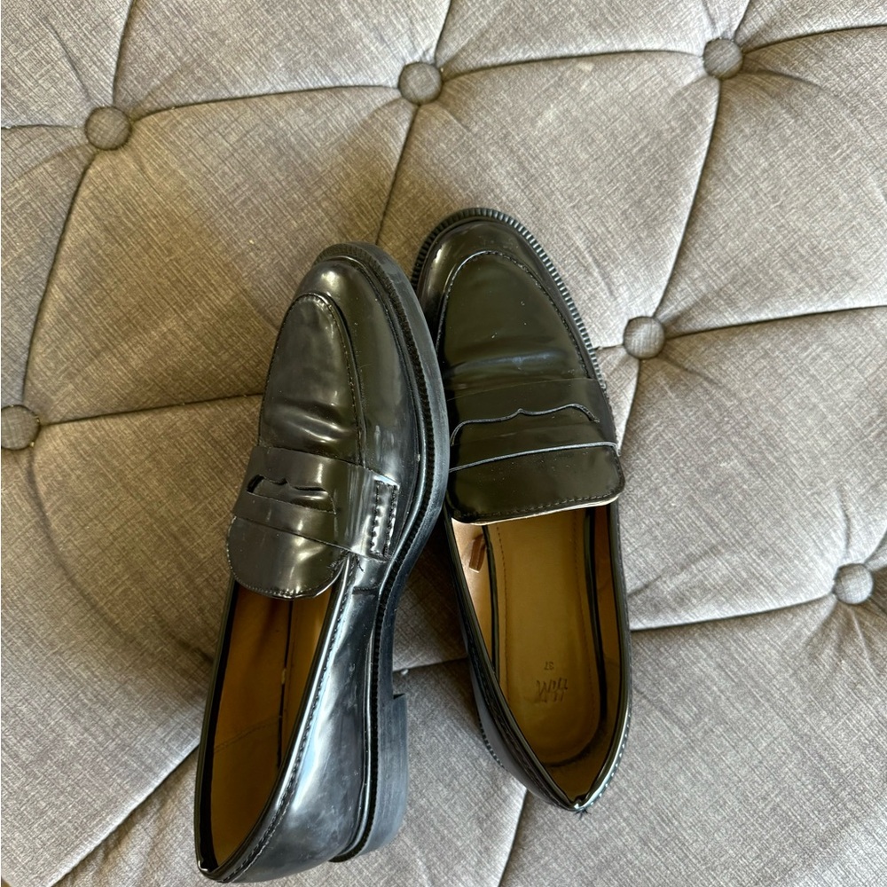 H&M Black Patent Penny Loafers for Women